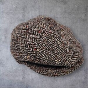 Vintage Paddy Keane & Sons Traditional Irish Wool Flat Cap Newsboy Herringbone